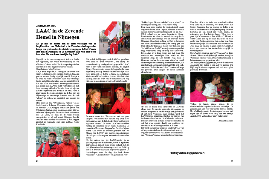 2005 - Eerste Duurloper (Clubblad LAAC-Twente)