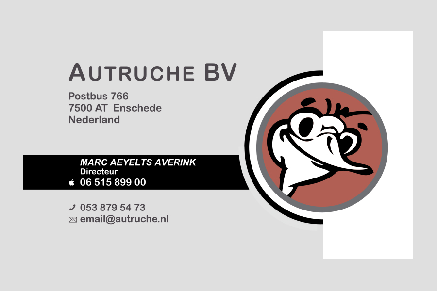 2011 - Autruche BV visitekaartje