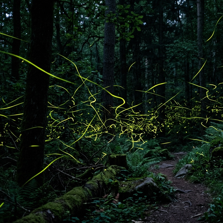 Glühwürmchen in der Nacht