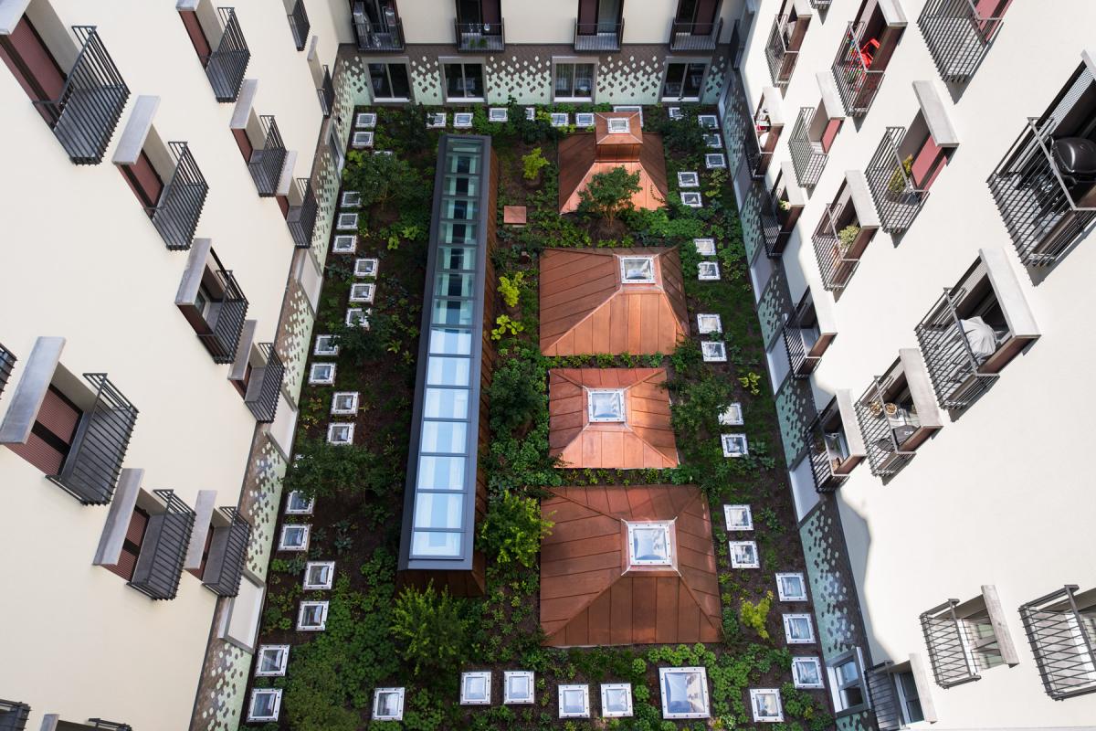 Innenhof Begrünung, Projekt Kloten - Milano