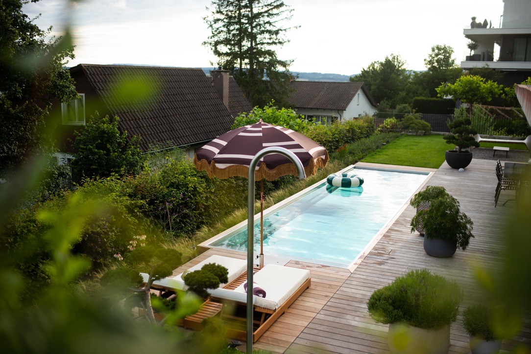 Swimmingpool aus Chromstahl, Eberhard_Gartenbau_AG, 8302 Kloten
