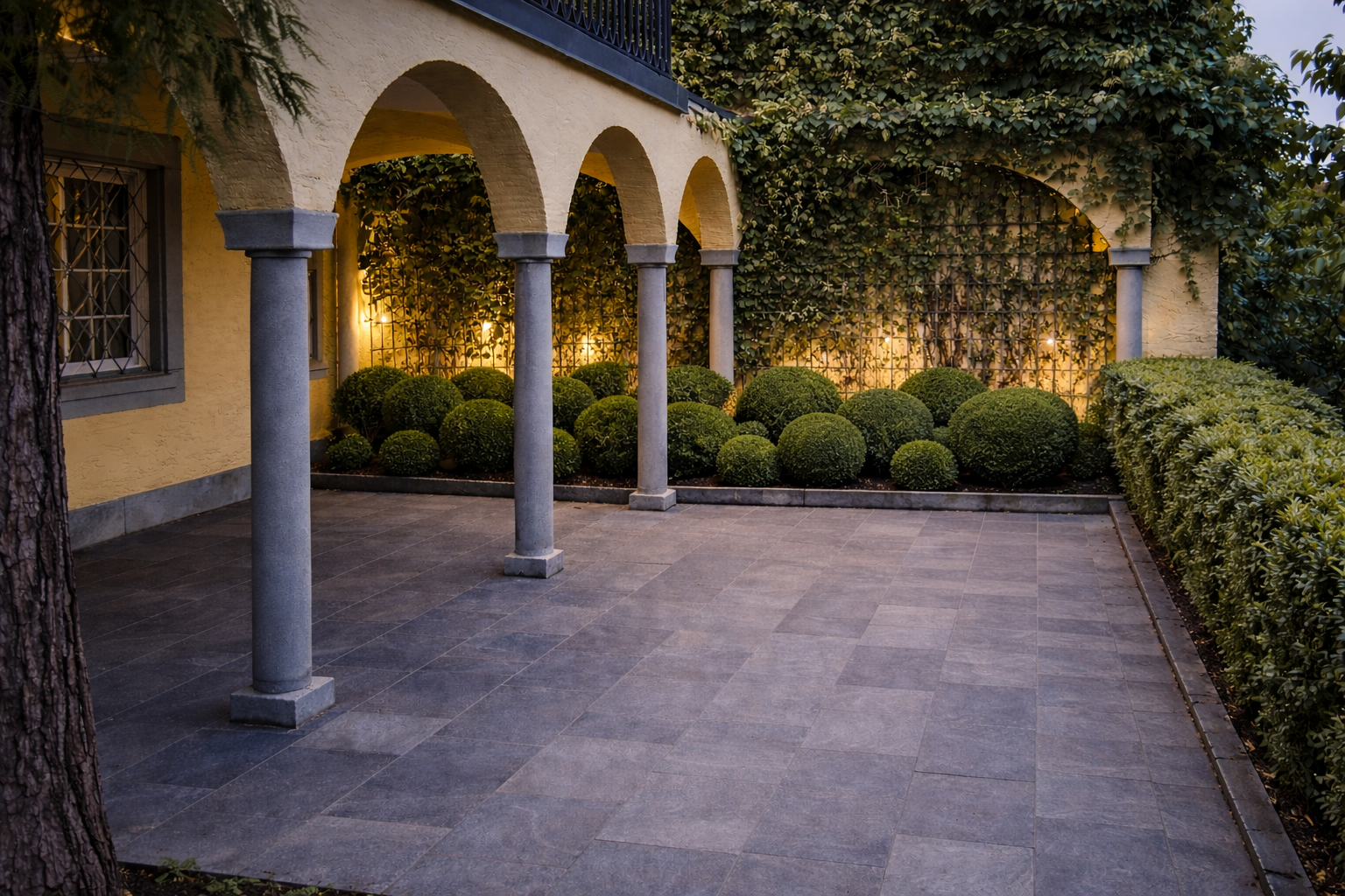 Eberhard Gartenbau AG Kloten, Granitplatten, Buxus 