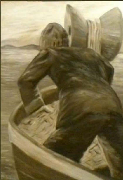 Esempio di olio su tela monocromatico 