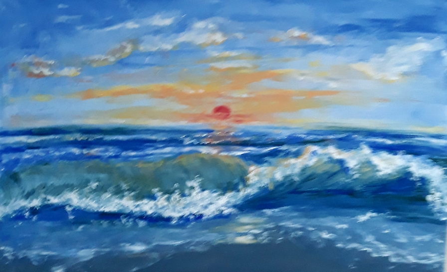 Tramonto. Acrilico su tela. 40x60 cm.  