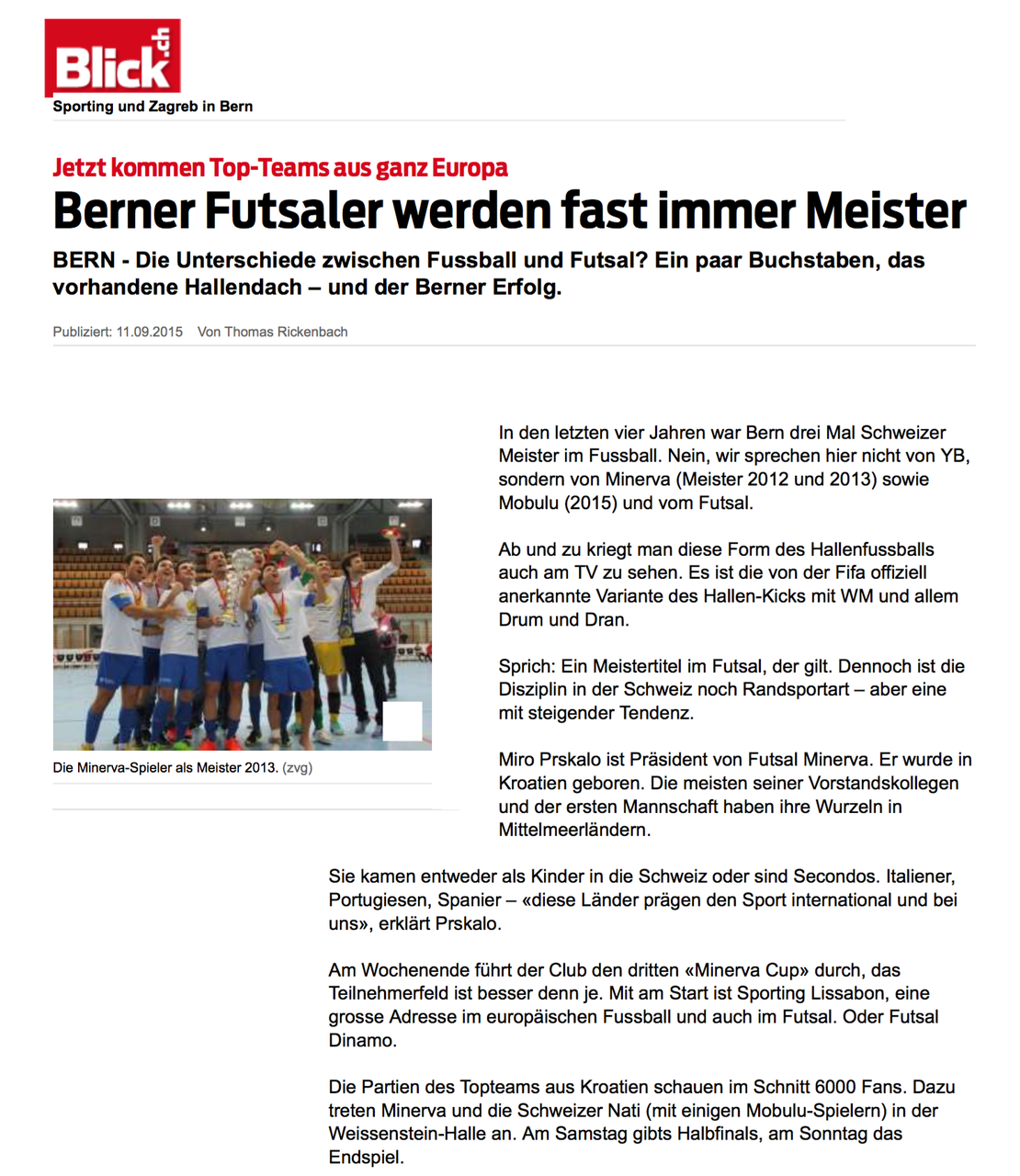 Blick Online - 11. September 2015