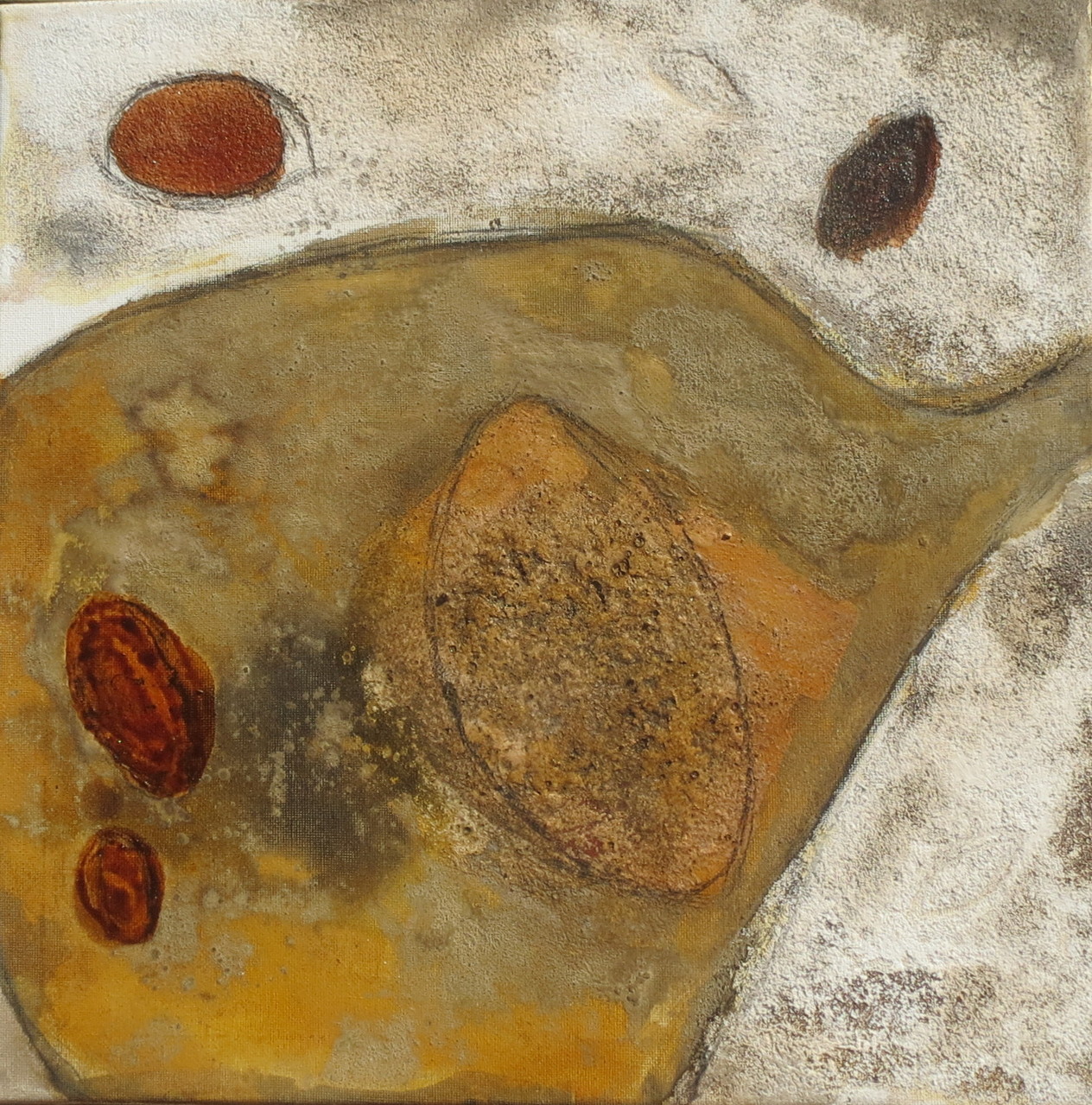 Ovale, 40cm x 40cm, Mixed Media auf Leinwand