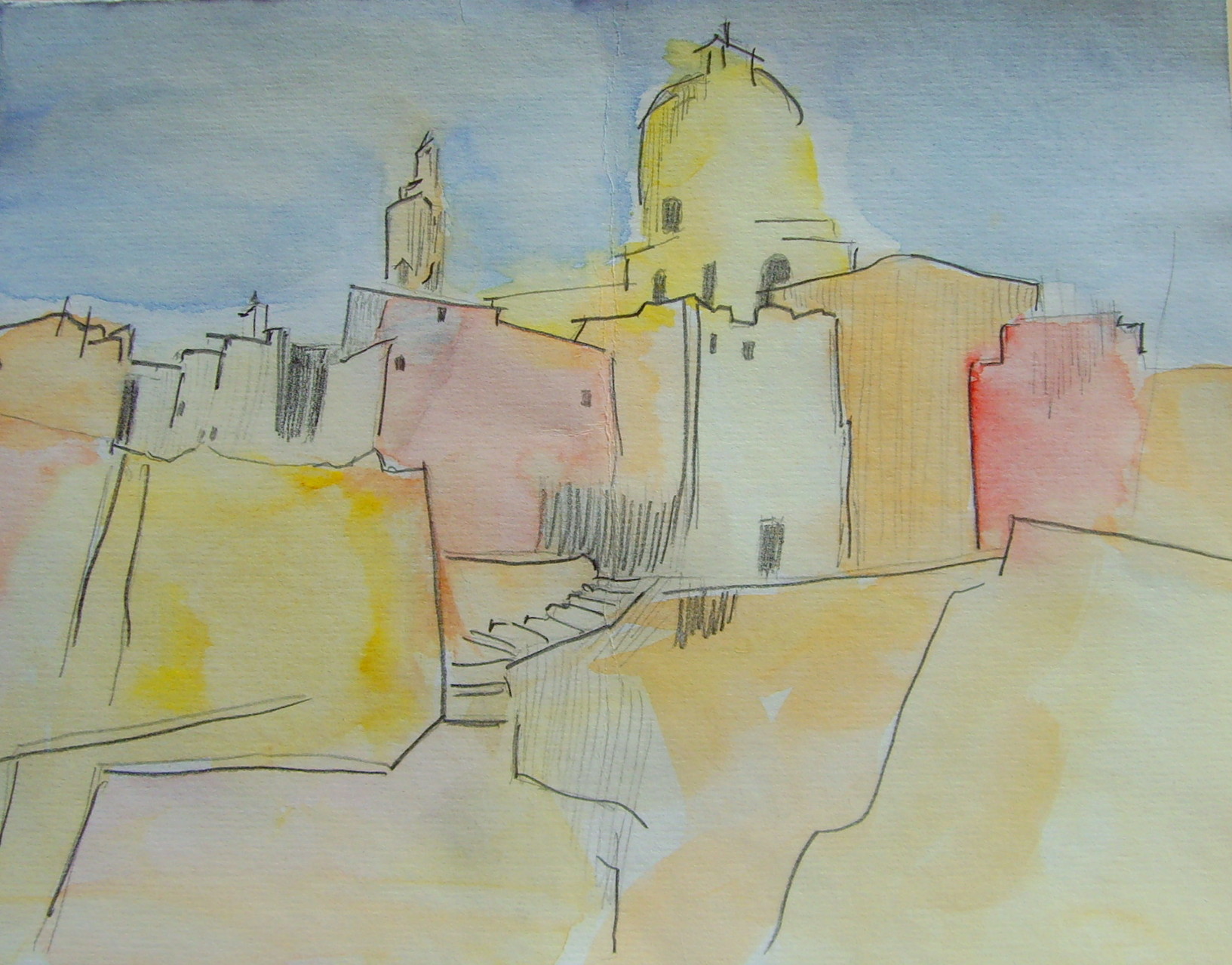 Papierarbeit, Orient, Aquarell