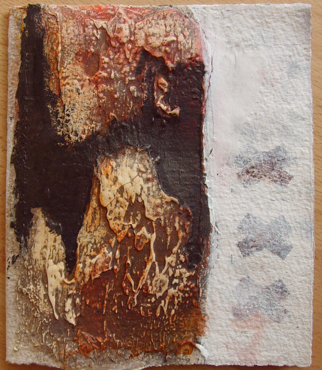 13,5 x 16cm, Klappkarte, Materialmix