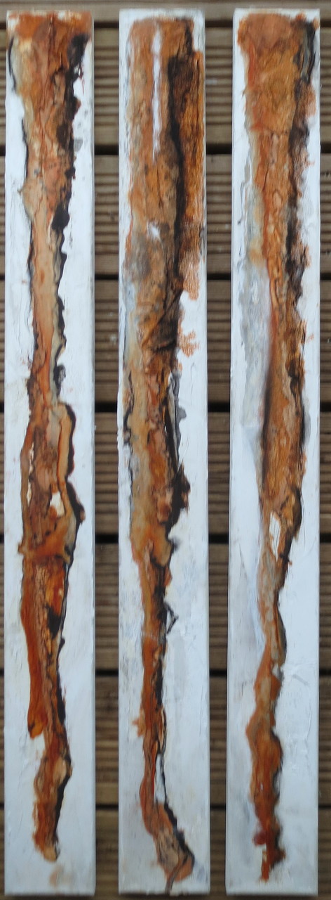 Lattenwirrwarr, 3 x 20cm x 1m, Mixed Media auf Leinwand