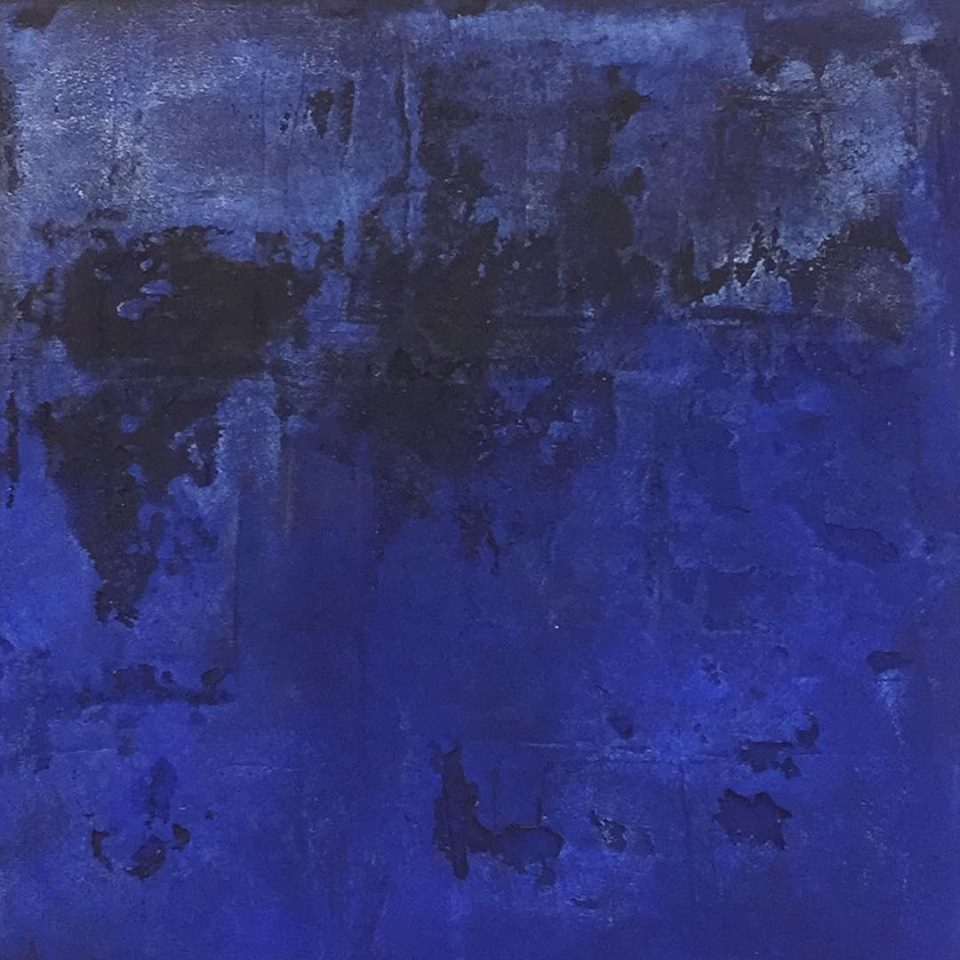 Blauer Planet? 70 x 70 x 4cm, Mixed Media mit Kalk