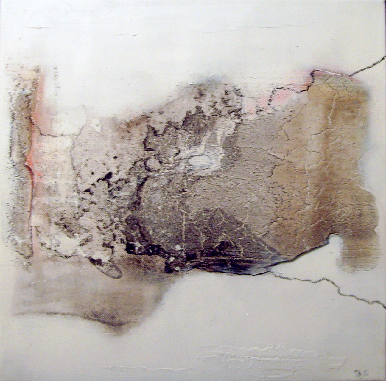 N°12 - 40cm x 40cm, Materialmix auf Leinwand