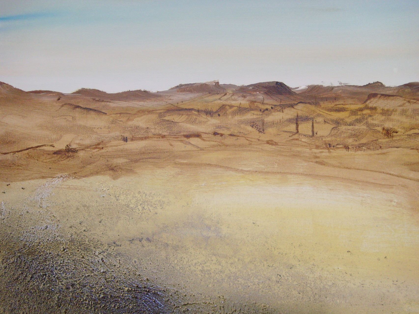 40cm x 80cm, Toscana auf Leinwand, Materialmix