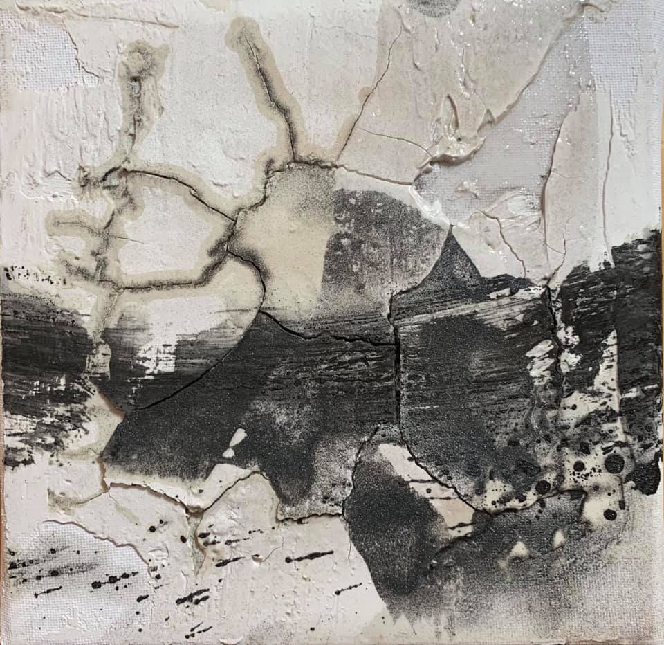Kleiner Zenstrich, 20 x 20cm, Mixed Media, 