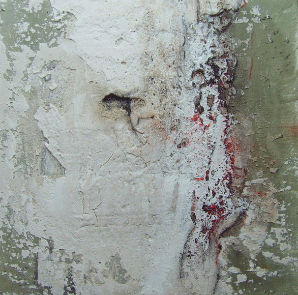 N°15 - 50cm x 50xm x 3,8cm, Materialmix auf Leinwand 