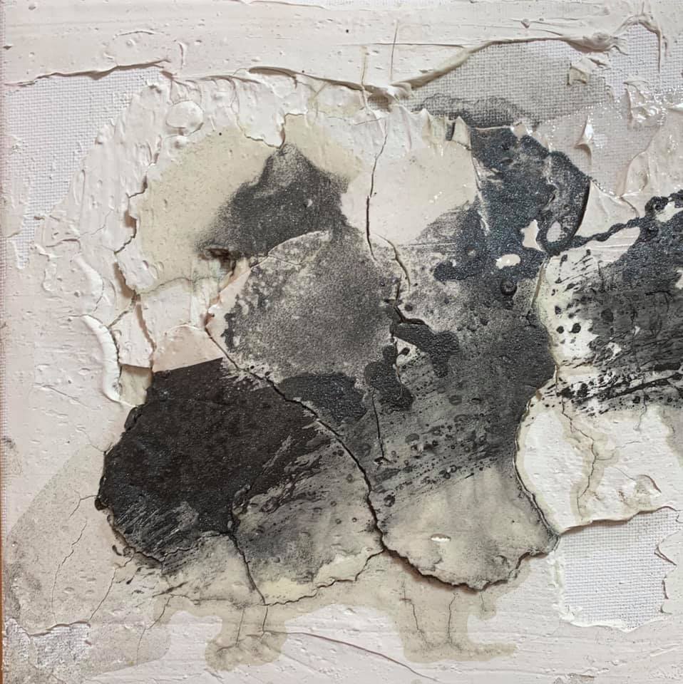 Kleiner Zenstrich, 20 x 20cm, Mixed Media, 