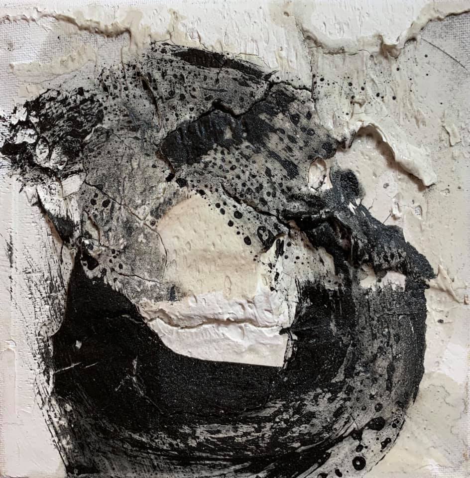 Kleiner Zenstrich, 20 x 20cm, Mixed Media, 