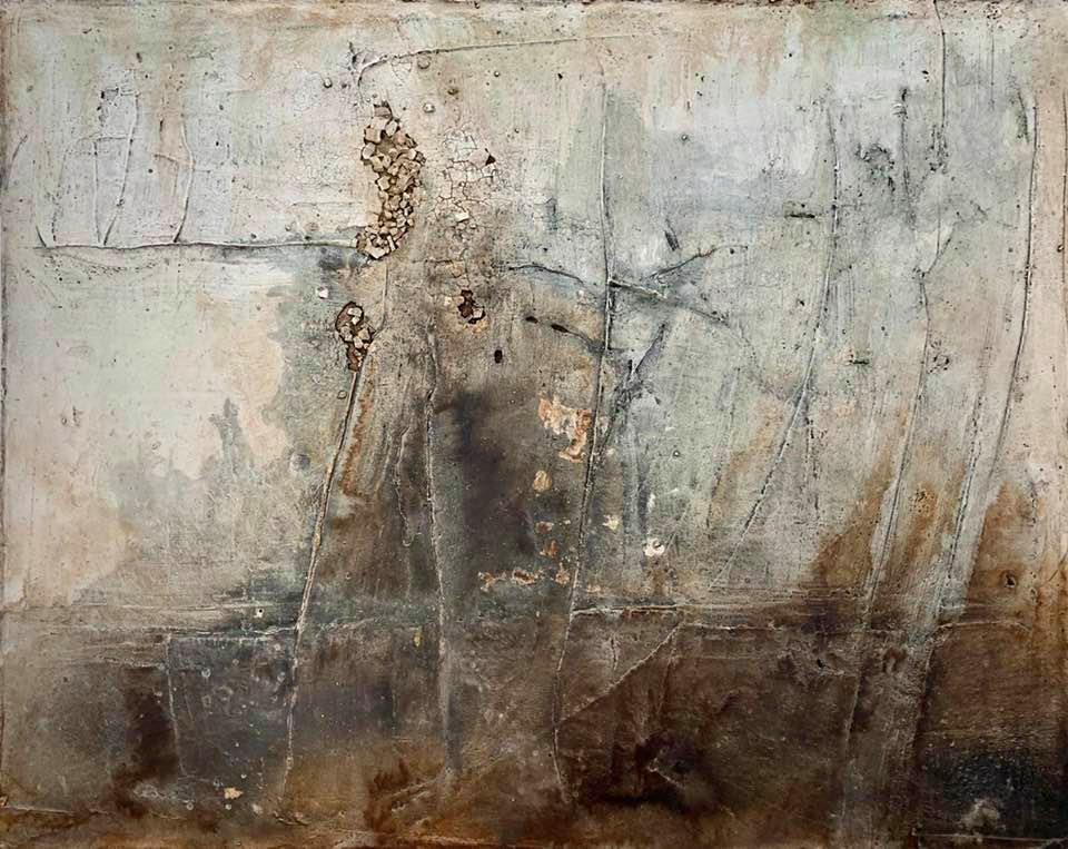 The Wall, 80cm x 1m, Mixed Media mit Beize
