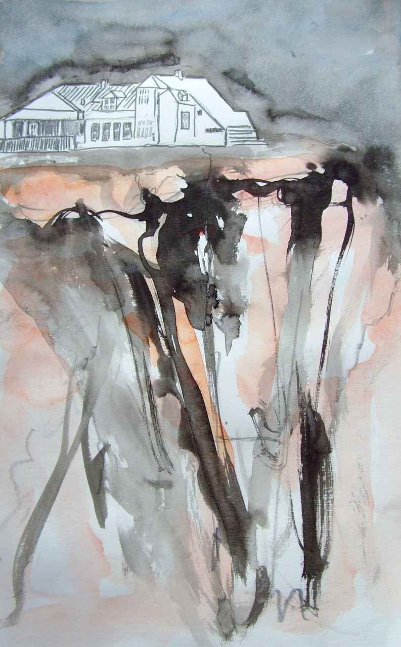 Papierarbeit, Aquarell coloriert