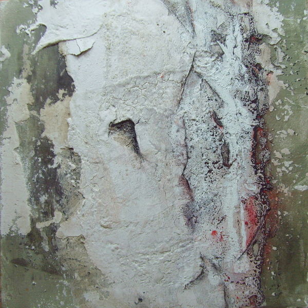 N°16 - 50cm x 50xm x 3,8cm, Materialmix auf Leinwand 