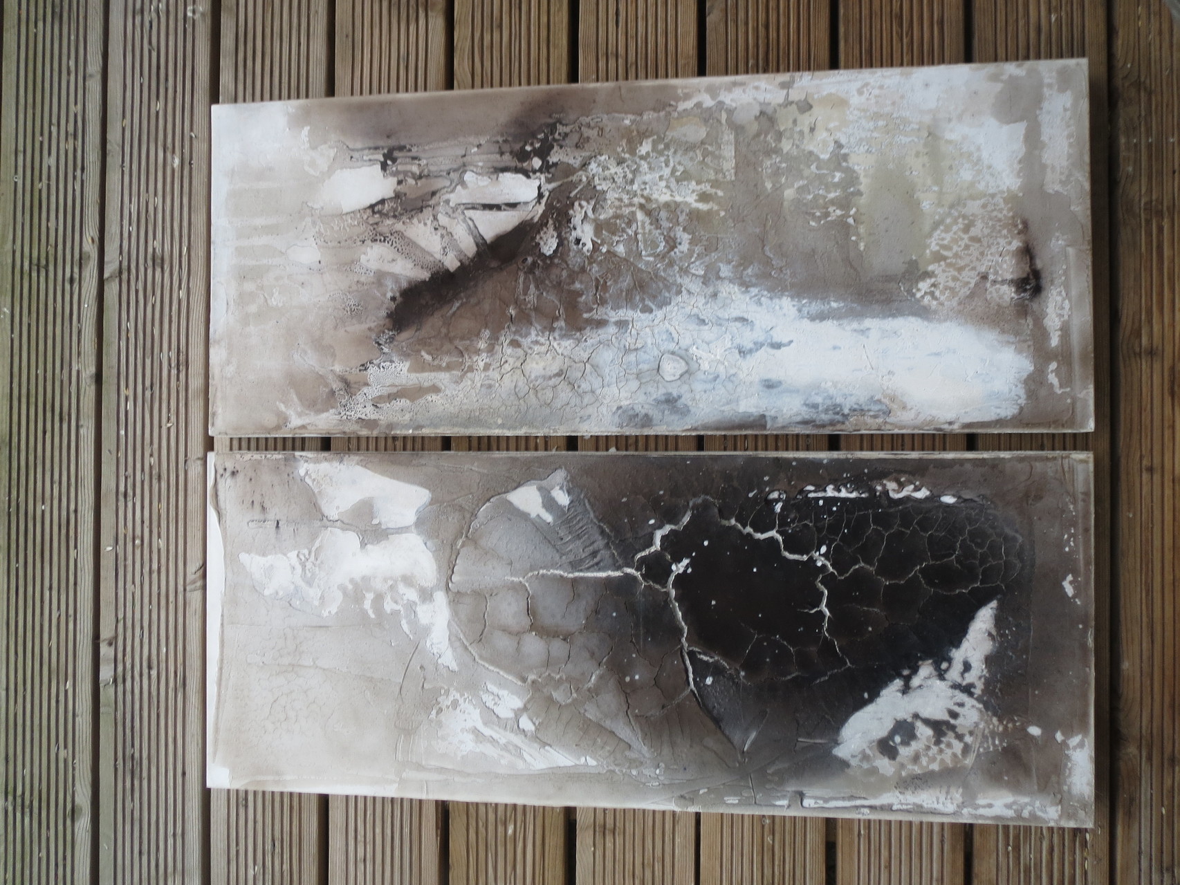 Schwarzes Tief, 2 x 40cm x 1m, Mixed Media auf Leinwand