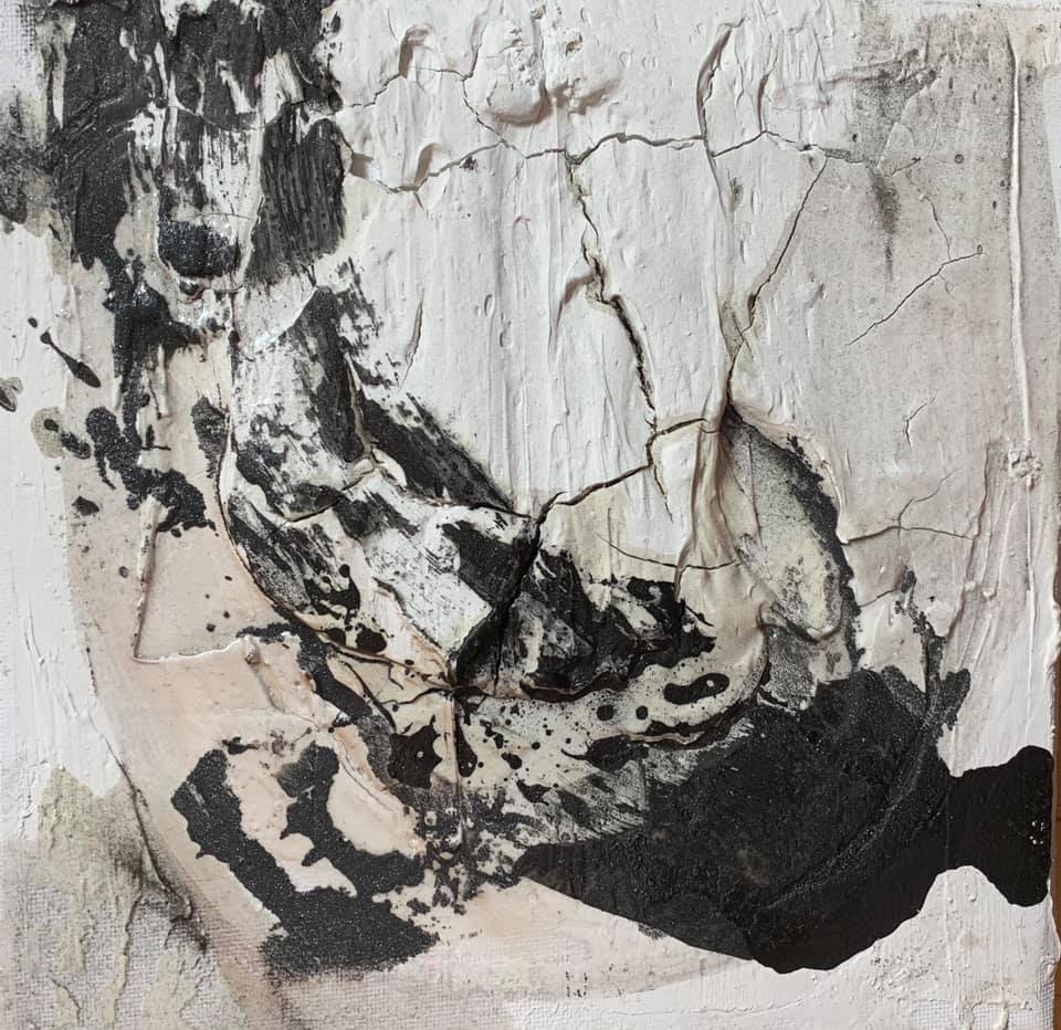 Kleiner Zenstrich, 20 x 20cm, Mixed Media, 
