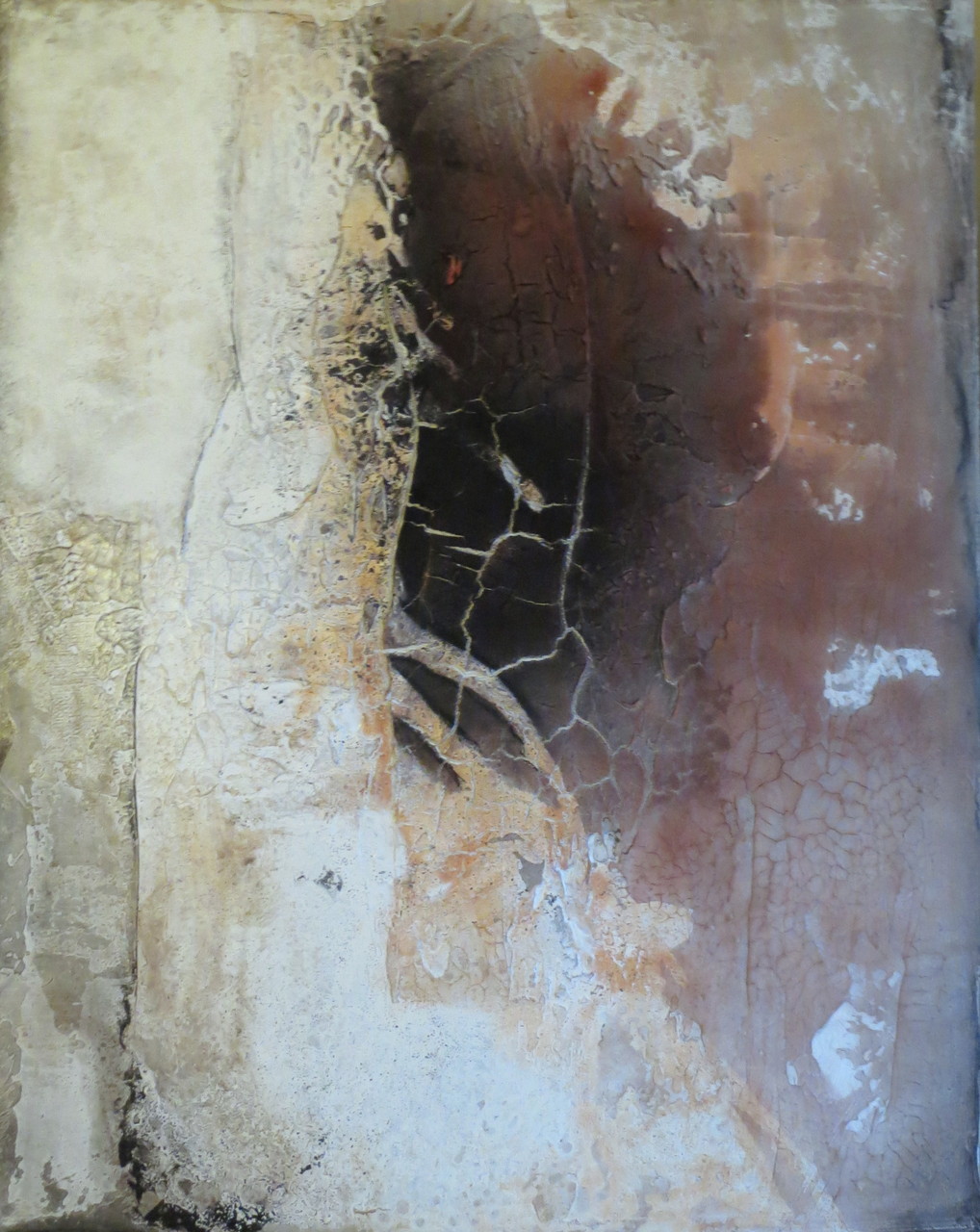 Roter Schimmer, 80cm x 1m x 4,5cm, Mixed Media