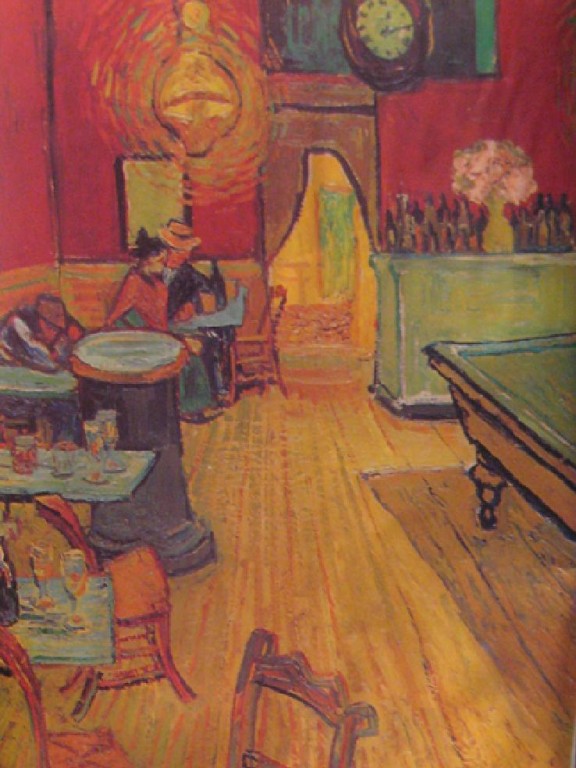 Cafe de noche,interior. Arlés, septiembre de 1888. tela, 81 X 65,5 cm. Otterlo.