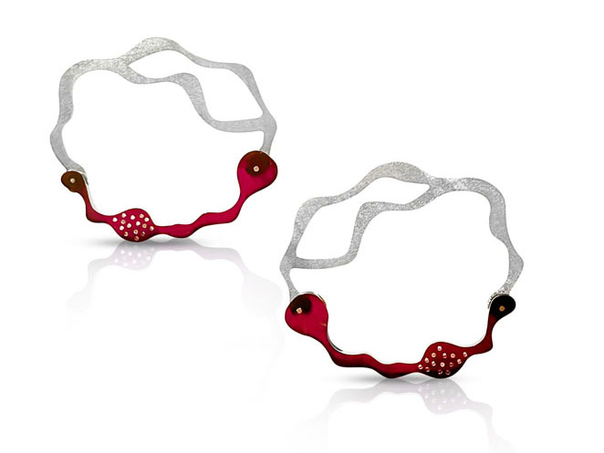 Denisa Piatti-Anori post earrings-Silber, Plexiglas