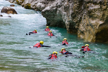 sliding swimming jumping verdon gorge