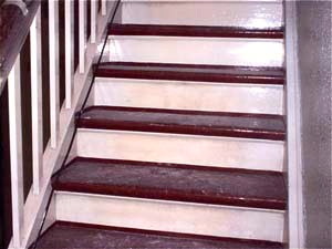 Treppe mit Ochsenblut komplett (Tritt- und Setzszufe) geschliffen und geölt.