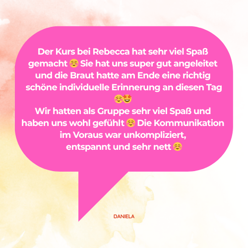 Kundenbewertung JGA Brautbuch Workshop Köln – Daniela