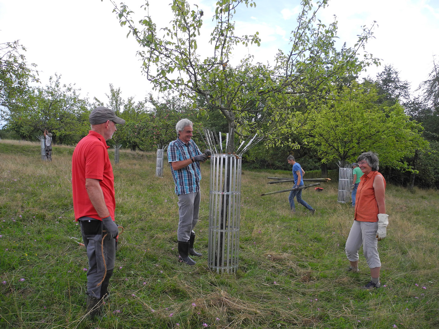 ... mit Kokosstrick fixieren