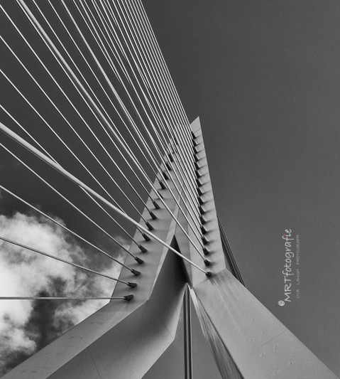 Detail Erasmusbrug, Rotterdam. Compositie