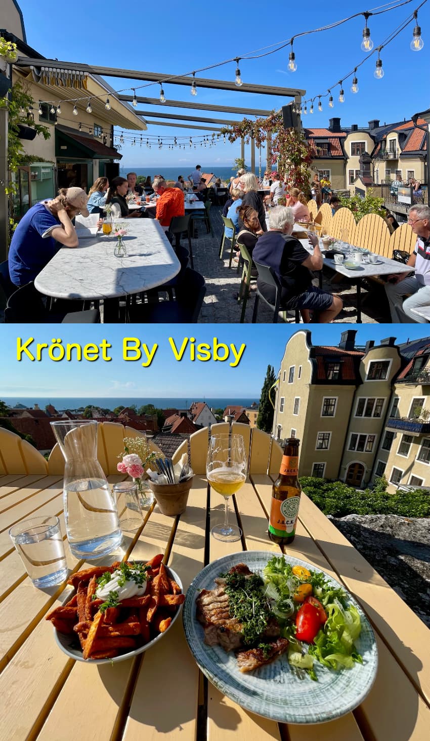 ヴォードクロッケガタンにある眺め最高のレストランバー Krönet By Visby