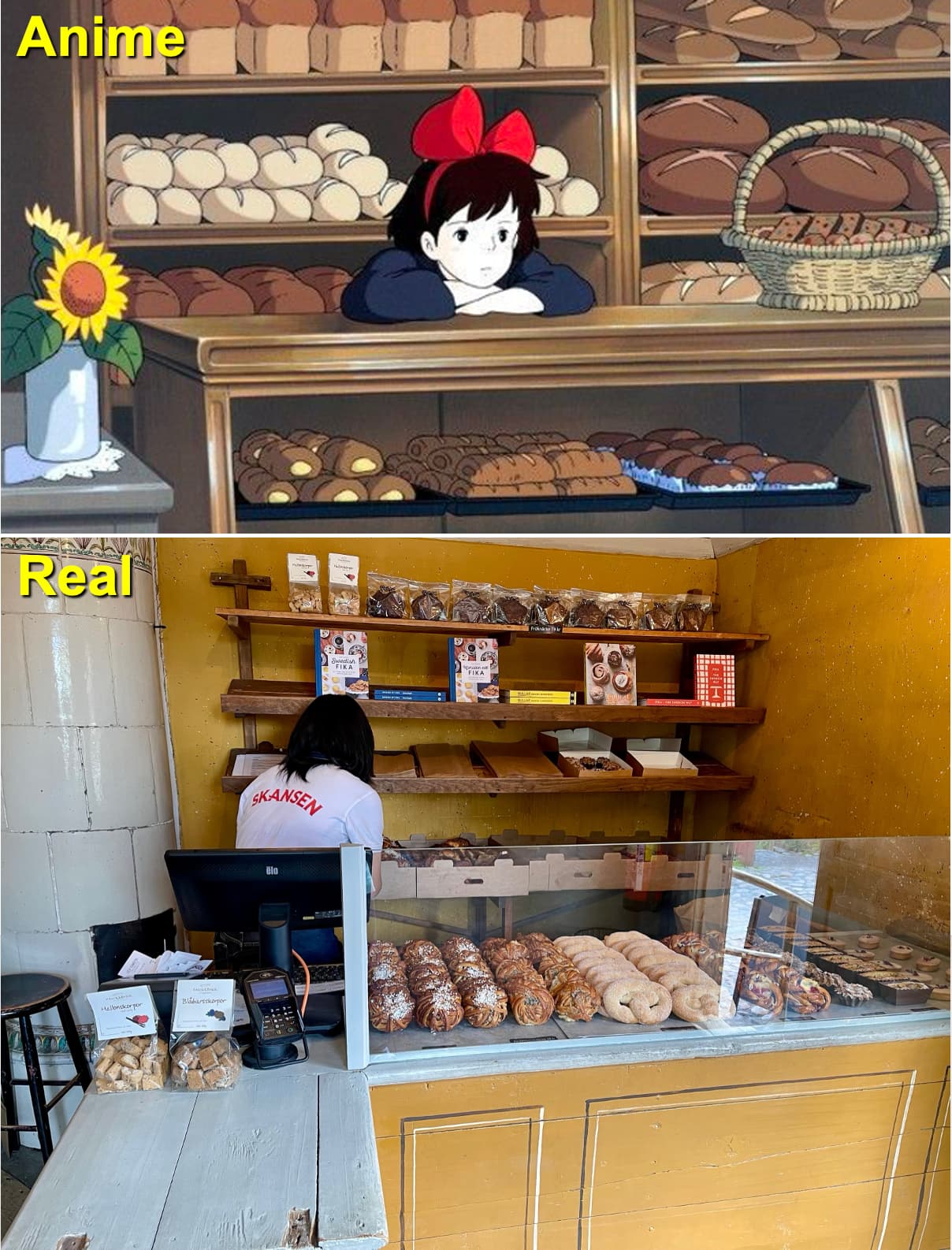 グーチョキパン屋の店内はスカンセンのパン屋がモデル
