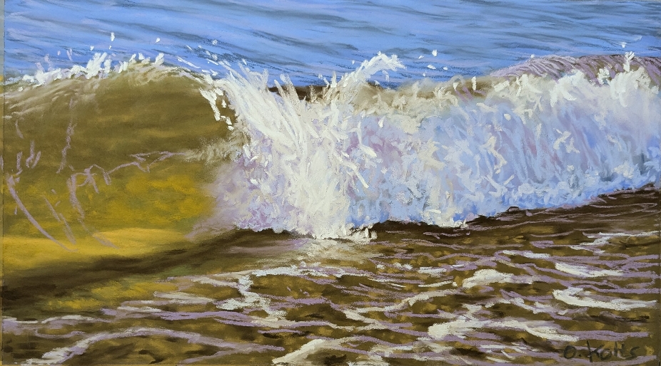 Sommerwelle, Pastell, 25x45cm, 2024
