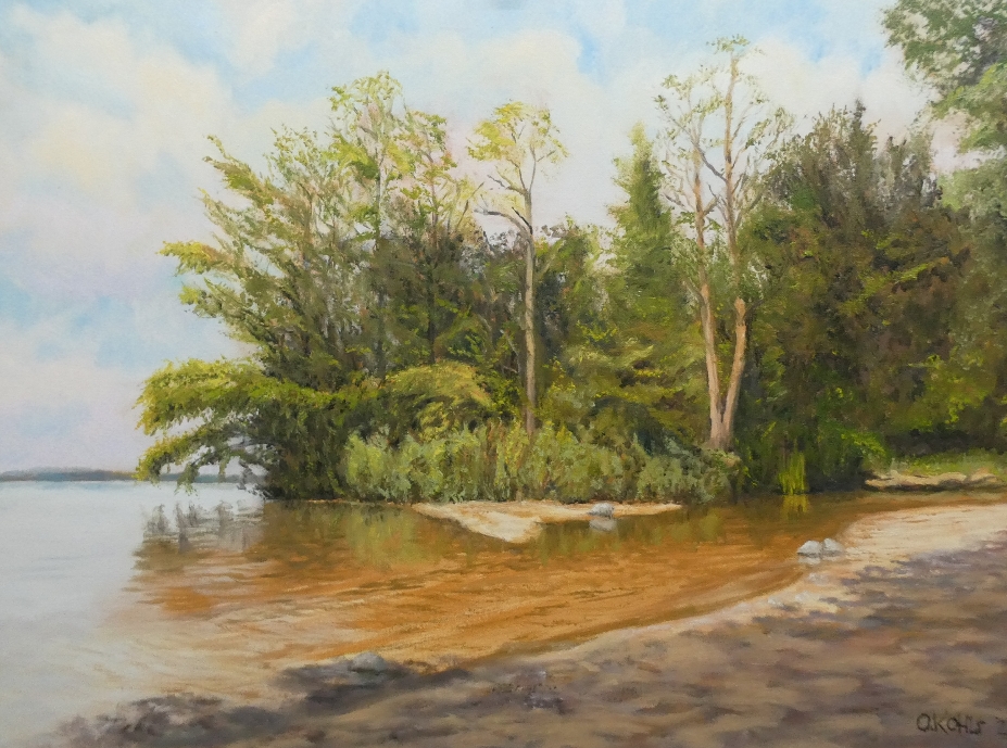 Am großen Plöner See, Öl, 50x70 cm, 2022