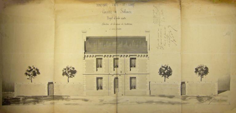 Elévation de la maison de l'institutrice (1874)