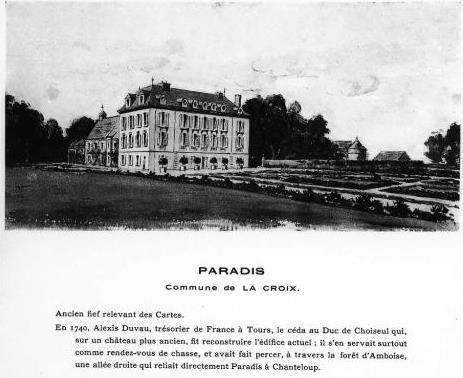 Gravure de Karl Reille extraite de l'ouvrage "Deux cents châteaux et gentilhommières d'Indre-et-Loire"
