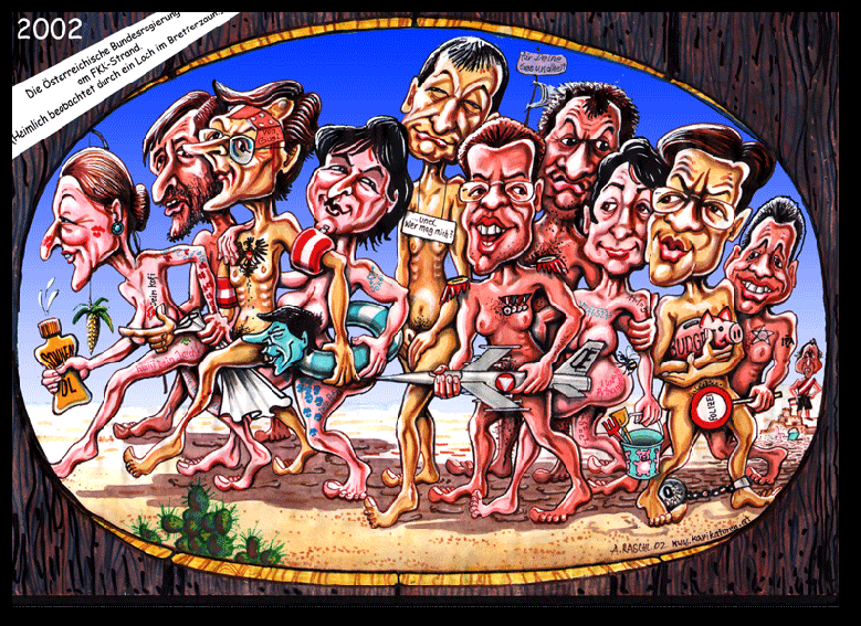 Die Österreichische Regierung am FKK-Strand 2002.