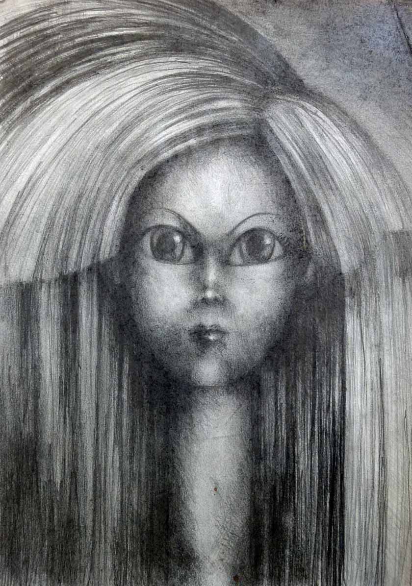 Die Welt der Michelle Doré "Orakel", Bleistift auf Papier, 42 x 29,7 cm, Haider Al-Zubaidi,  2009