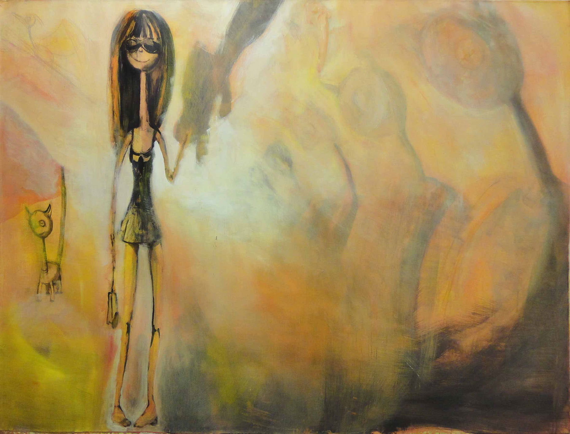 Die Welt der Michelle Doré 1, Acryl auf Leinwand, 140 x 190 cm, Haider Al-Zubaidi, 2009