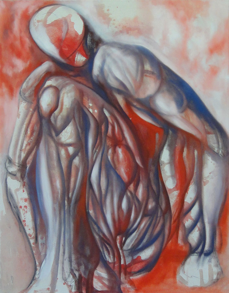 z/rot7, Öl auf Leinwand, 140 x 105 cm, Haider Al-Zubaidi, 2016