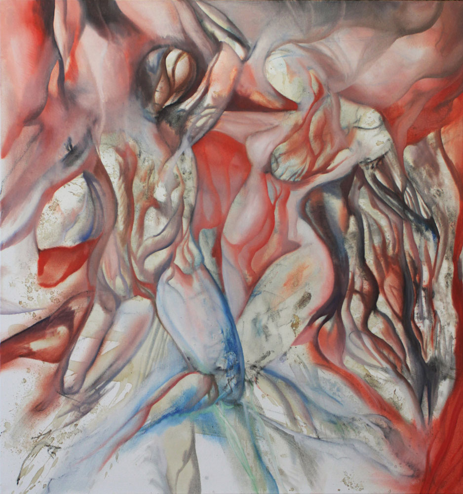 z/rot3, Öl auf Leinwand, 130 x 120 cm, Haider Al-Zubaidi, 2016