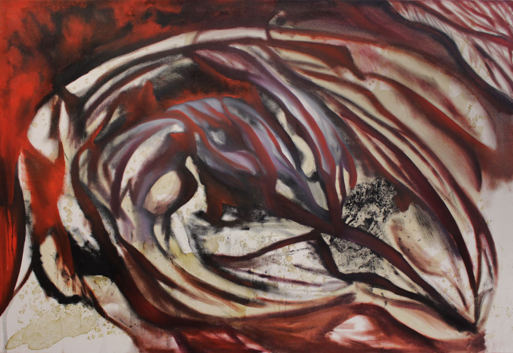 z/rot9, Öl auf Leinwand, 105 x 150 cm, Haider Al-Zubaidi, 2016