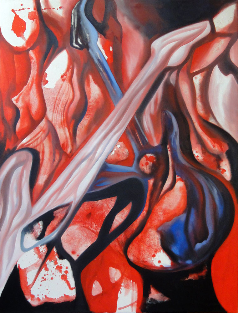 z/rot10, Öl auf Leinwand, 145 x 105 cm, Haider Al-Zubaidi, 2016