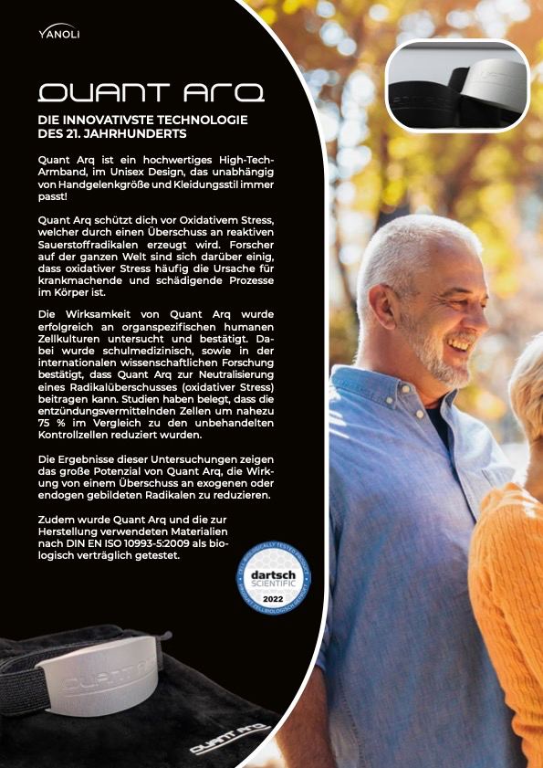 QuantArc Quantenfeld-Armband, reduziert oxidativen Streß, usw usf