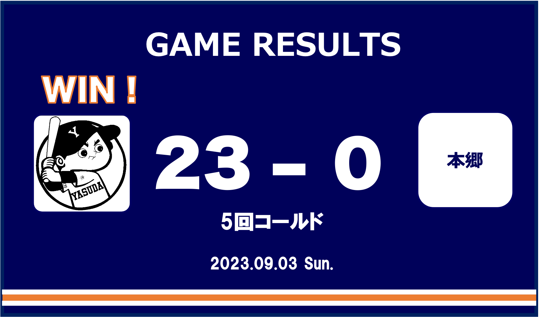 2023秋季大会一次予選：１回戦（対本郷戦）