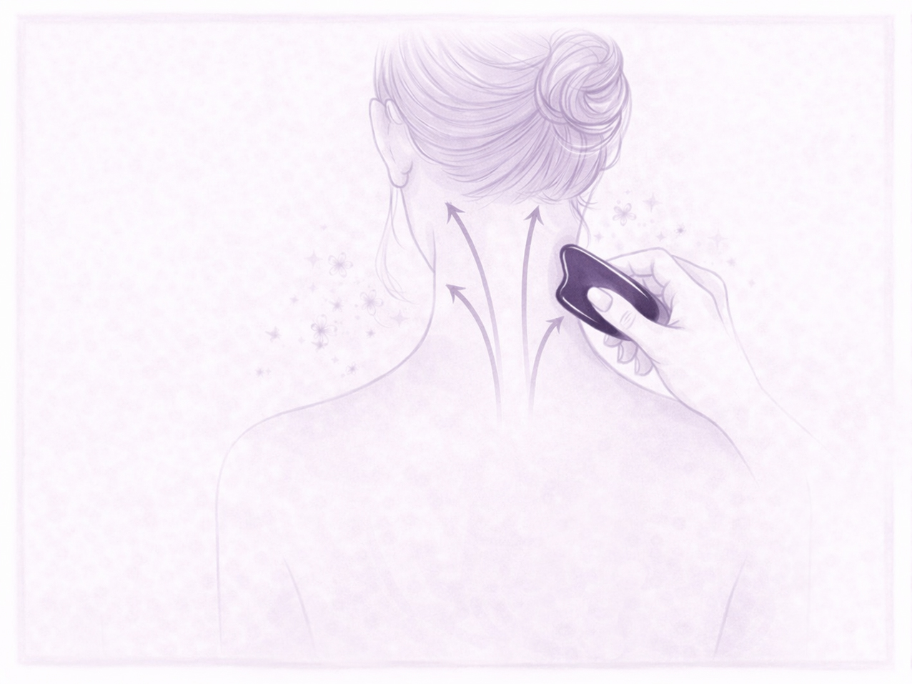 Gua Sha Anwendung im Nacken