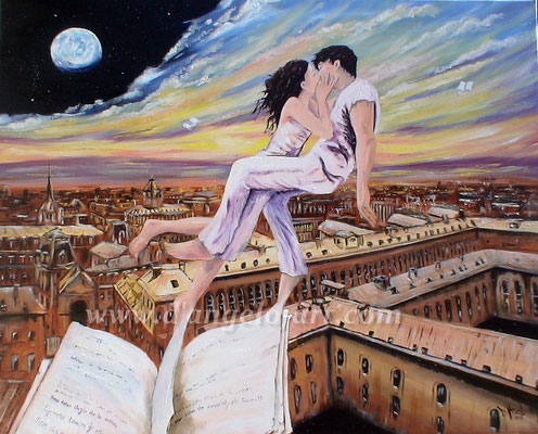 "Romance" toile en lin 81 x 65 cm